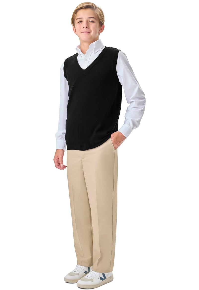 Classroom School Uniforms Men's Adult Unisex V-Neck Sweater Vest, Black, Large - Image 5